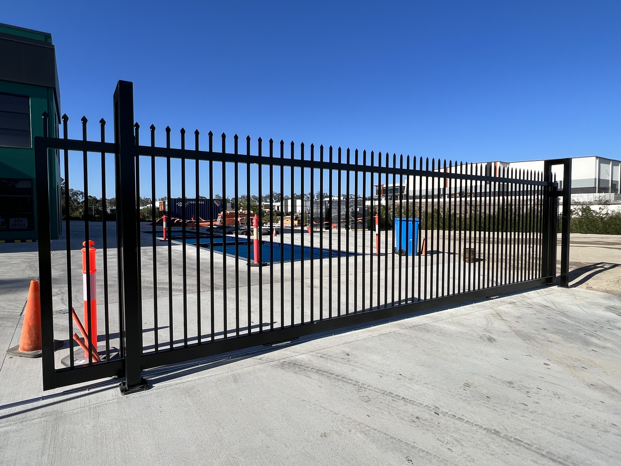 Palisade security fencing installation